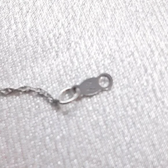 NEW sterling silver blue topaz and cz pendant necklace - Picture 5 of 11